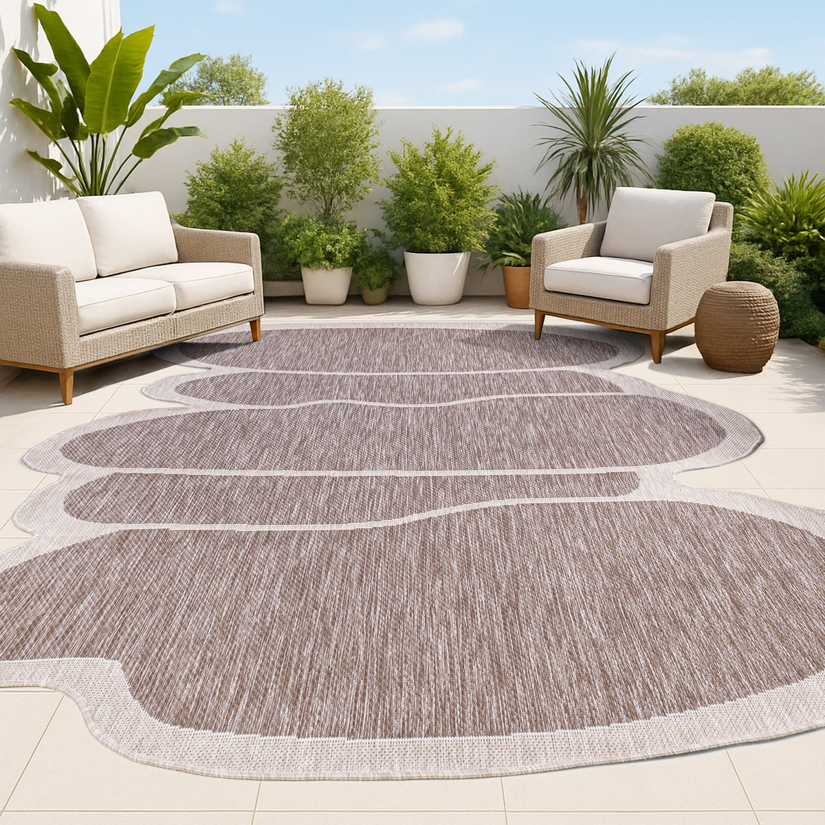 Dity Modern Rustic Abstract Indoor/Outdoor Area Rug