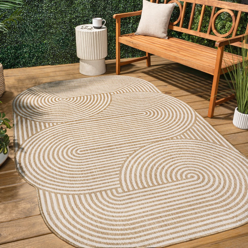 Fern Modern Geometric Arch Stripe Indoor/Outdoor Area Rug