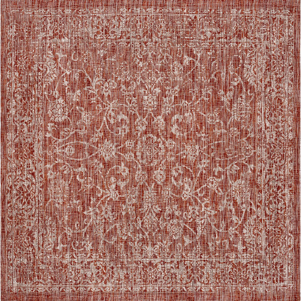 Hart Bohemian Textured Weave Floral Indoor/outdoor Square Rug