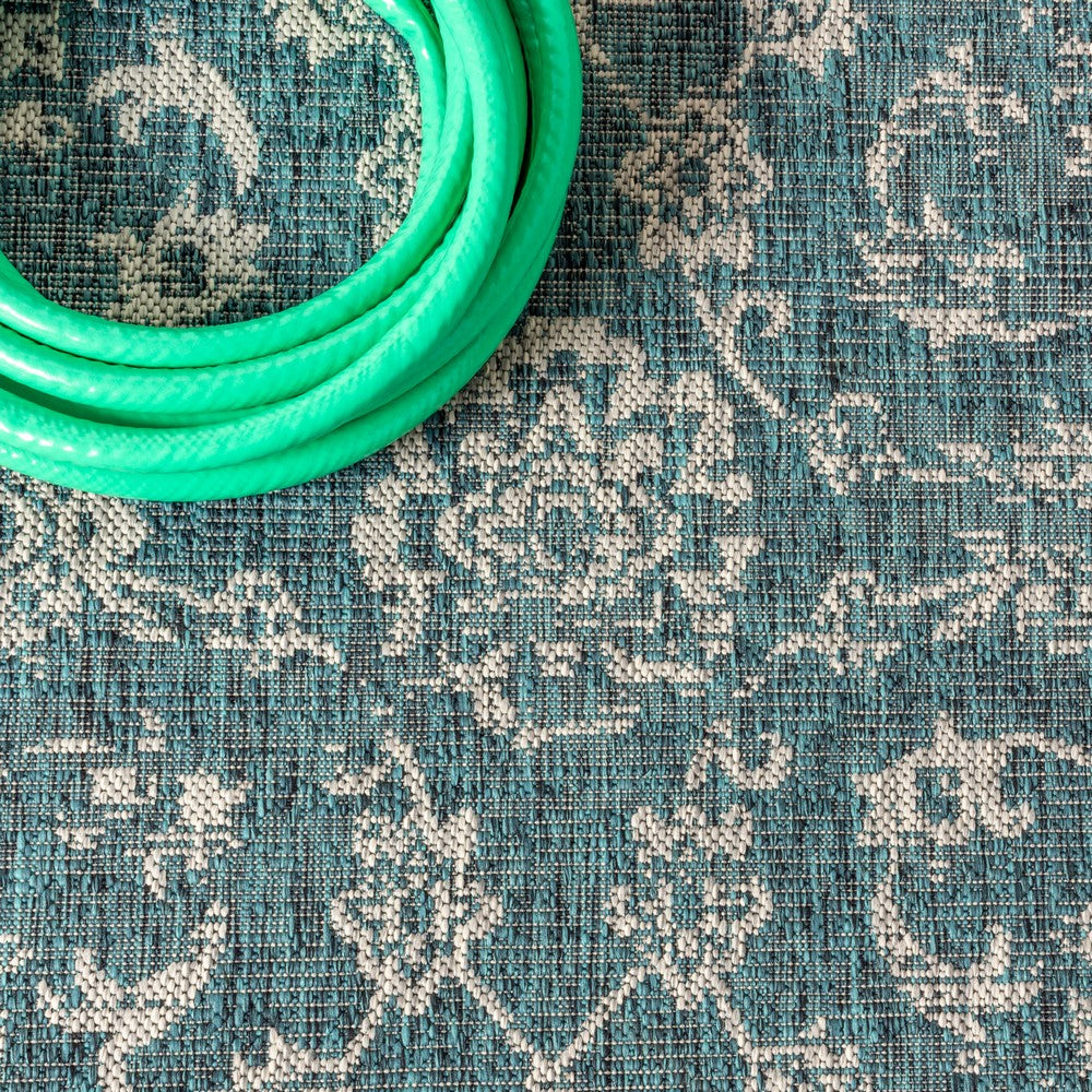 Hart Bohemian Textured Weave Floral Indoor/outdoor Square Rug