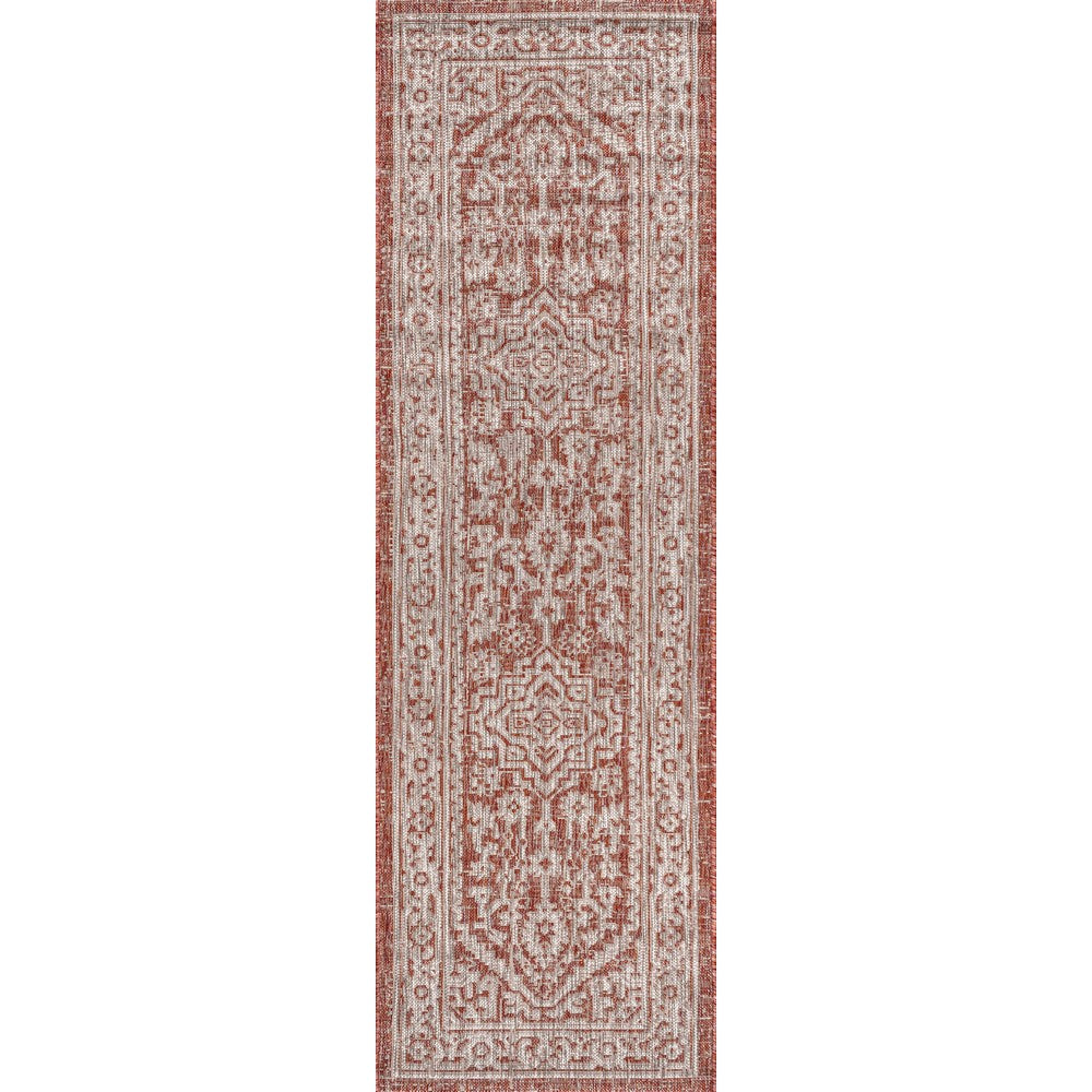 Luke Medallion Textured Weave Indoor/outdoor Runner Rug