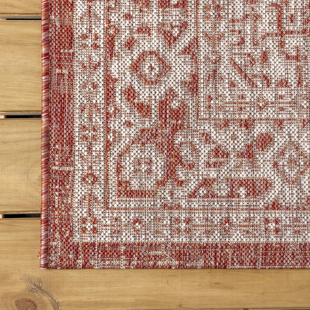 Luke Medallion Textured Weave Indoor/outdoor Runner Rug