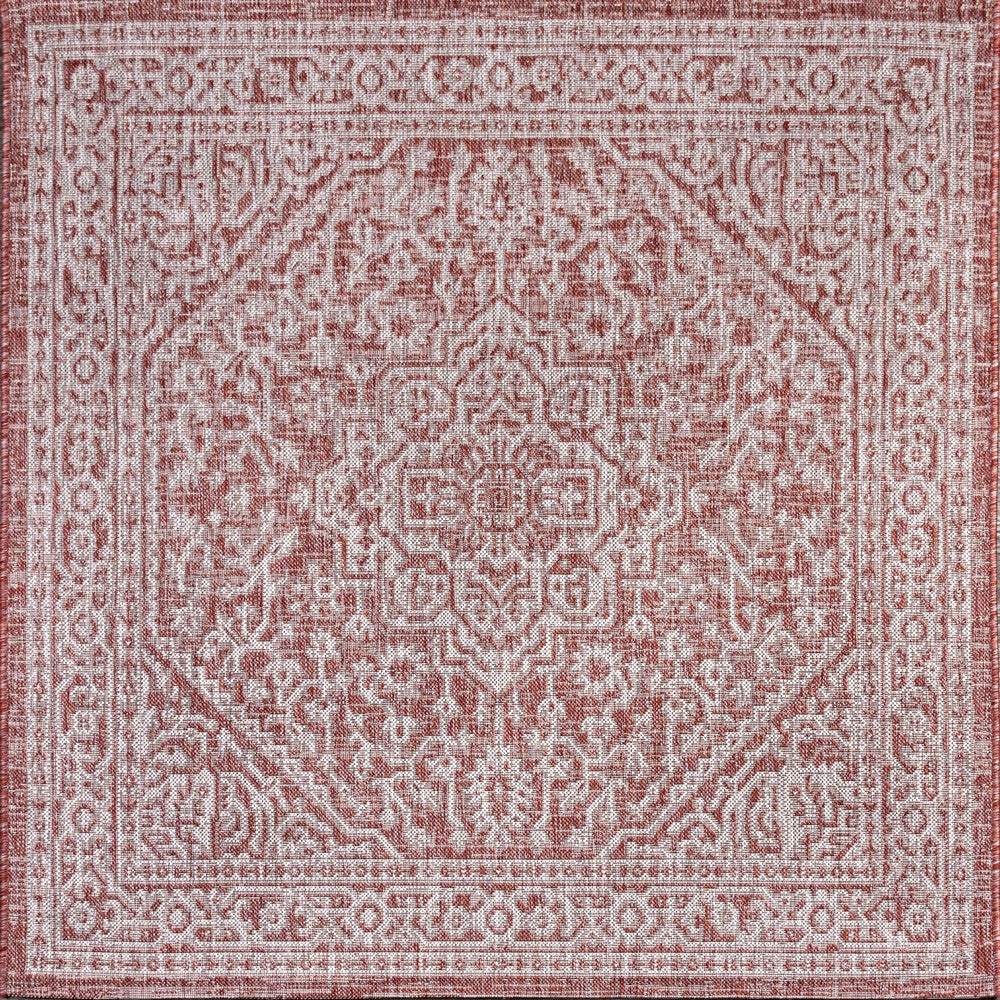 Luke Medallion Textured Weave Indoor/outdoor Square Rug