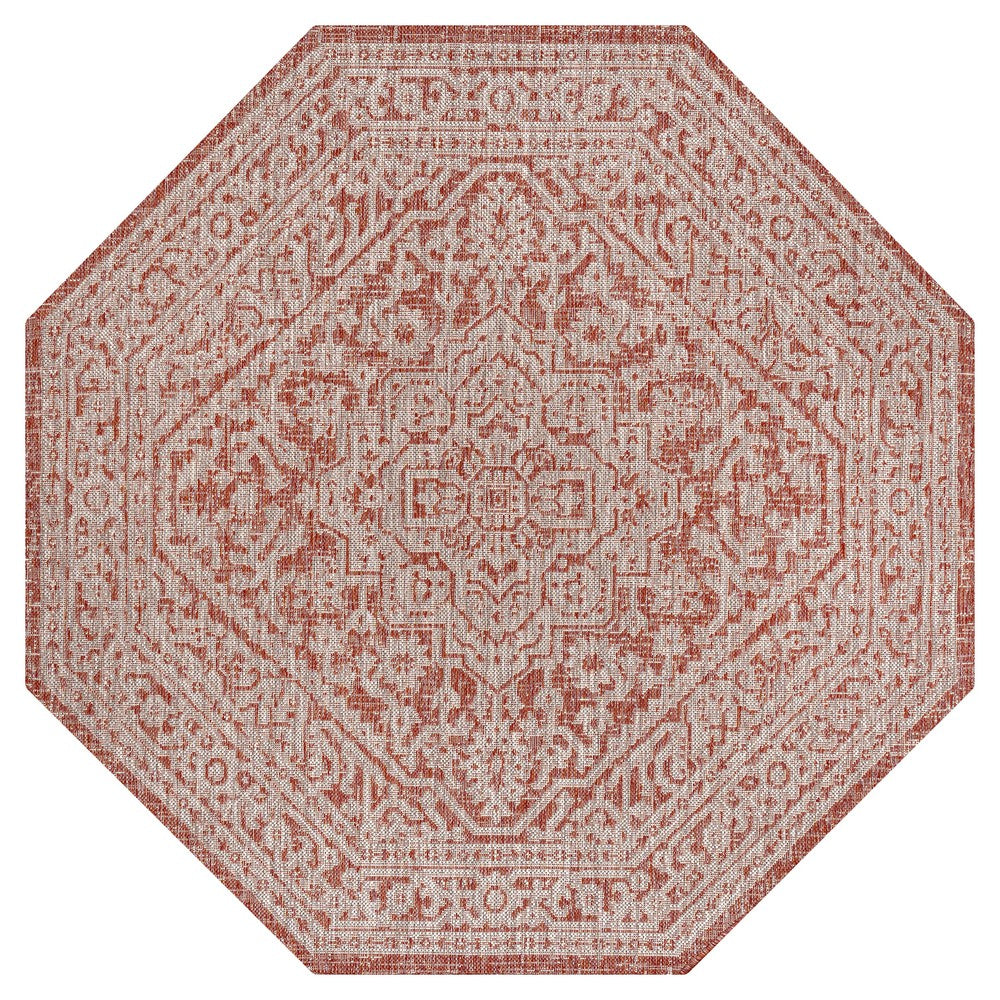 Luke Medallion Textured Weave Indoor/outdoor Octagon Rug