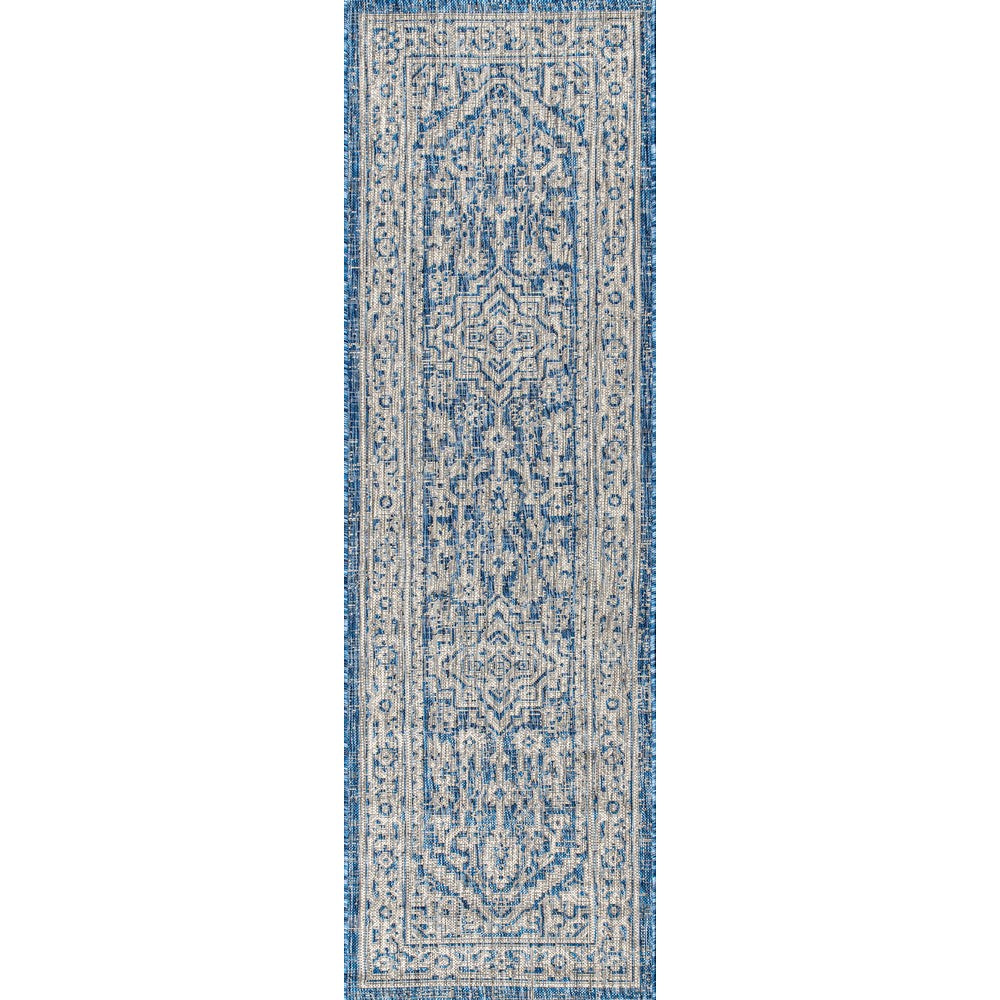 Luke Medallion Textured Weave Indoor/outdoor Runner Rug