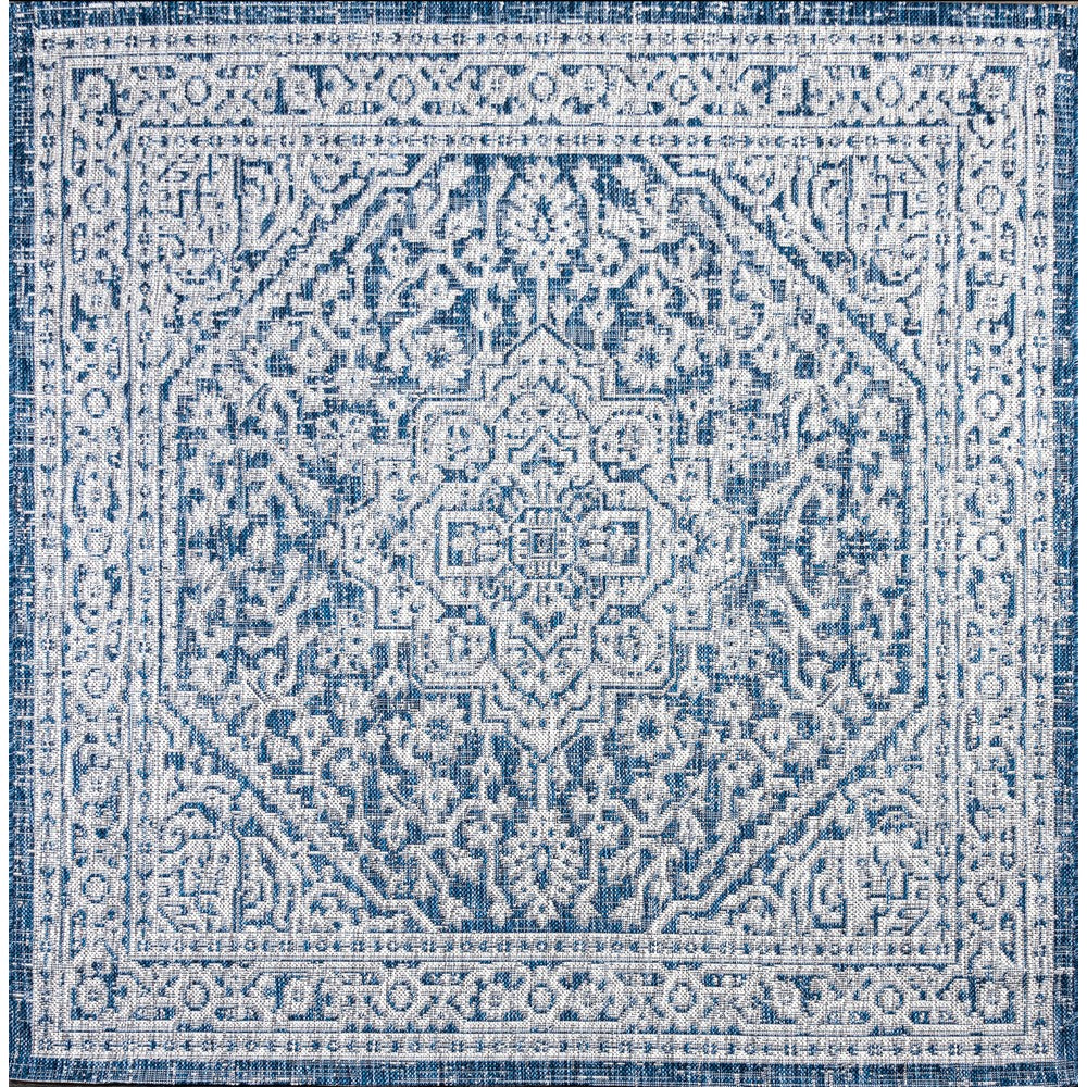 Luke Medallion Textured Weave Indoor/outdoor Square Rug