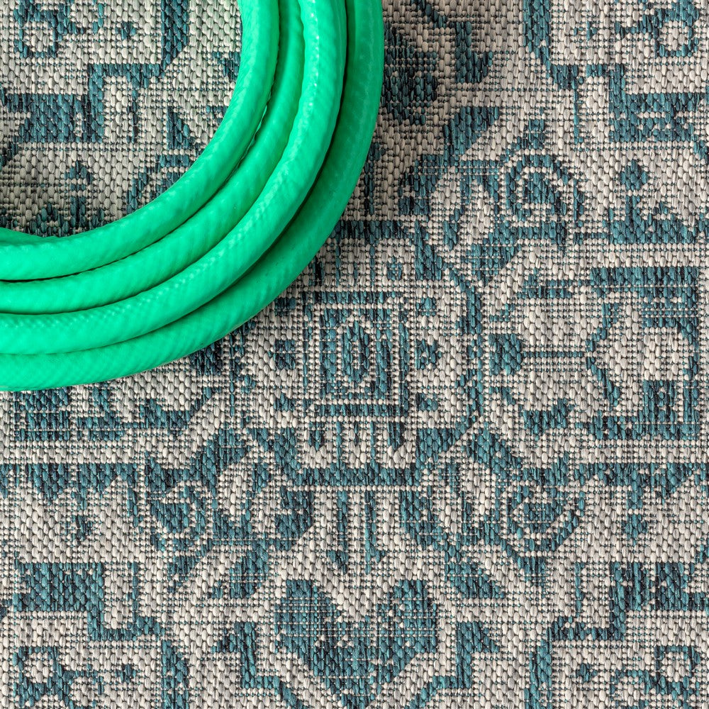 Luke Medallion Textured Weave Indoor/outdoor Runner Rug
