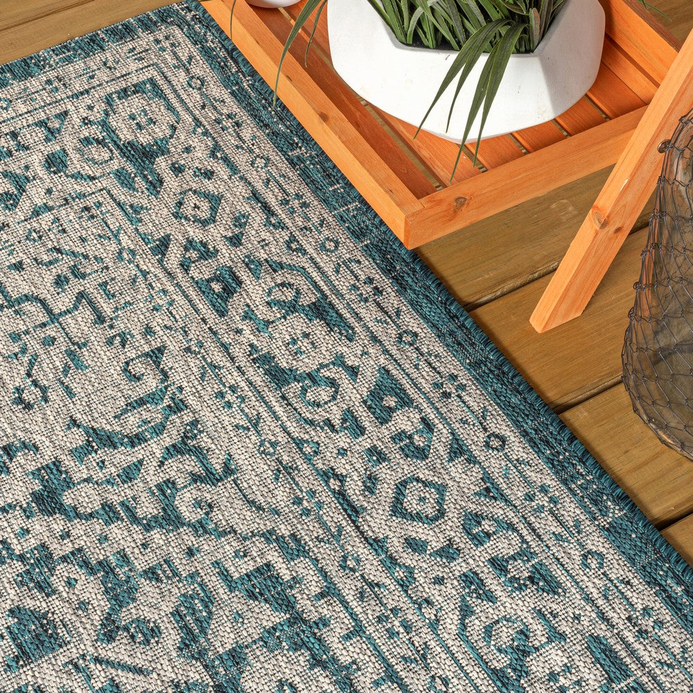 Luke Medallion Textured Weave Indoor/outdoor Runner Rug