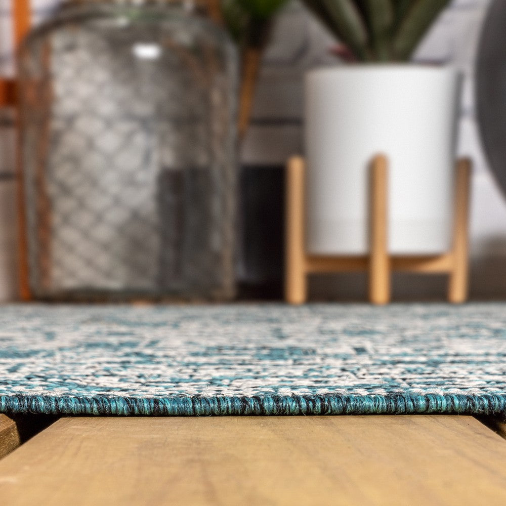 Luke Medallion Textured Weave Indoor/outdoor Runner Rug