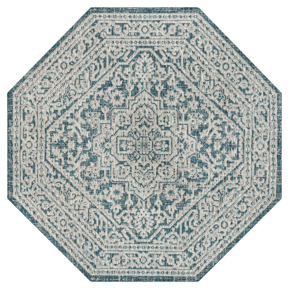 Luke Medallion Textured Weave Indoor/outdoor Octagon Rug