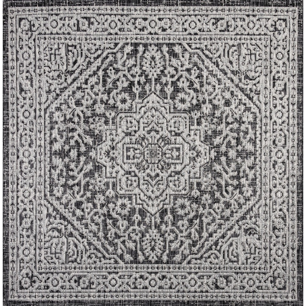 Luke Medallion Textured Weave Indoor/outdoor Square Rug