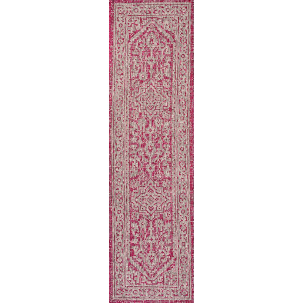 Luke Medallion Textured Weave Indoor/outdoor Runner Rug