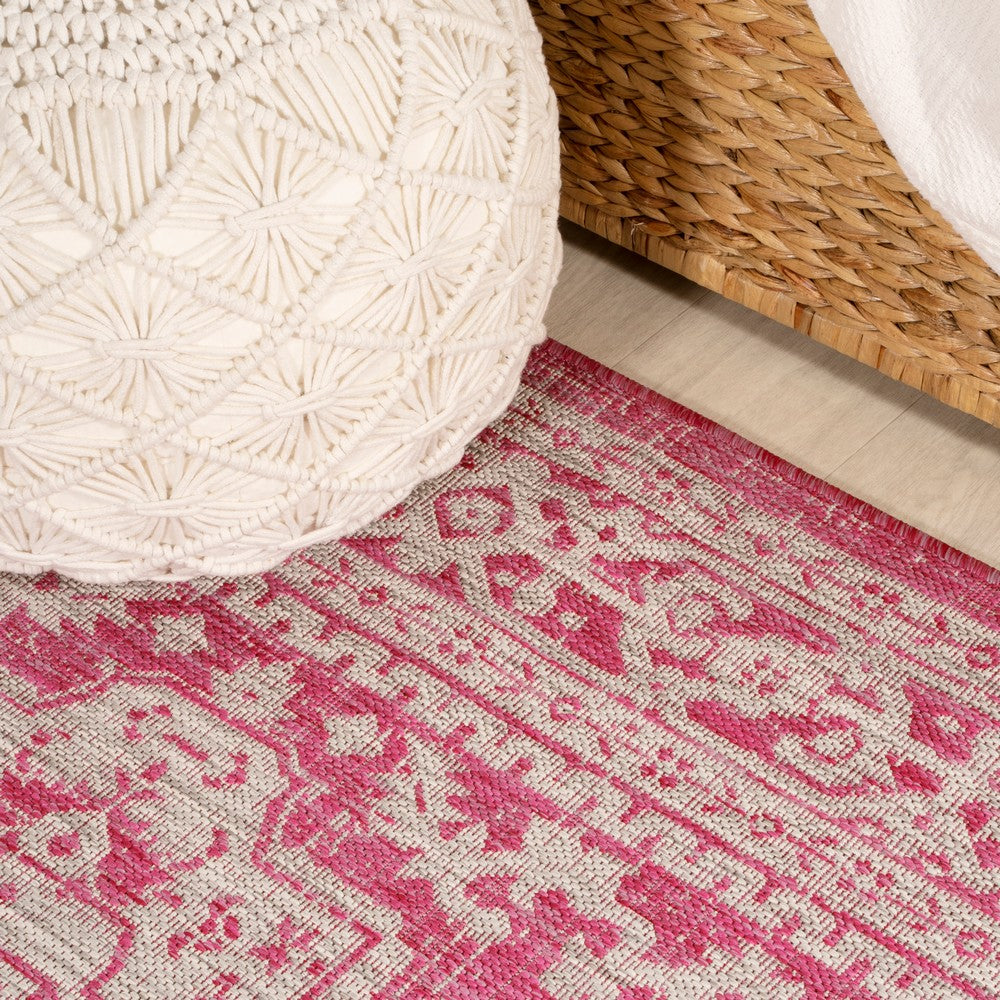 Luke Medallion Textured Weave Indoor/outdoor Runner Rug