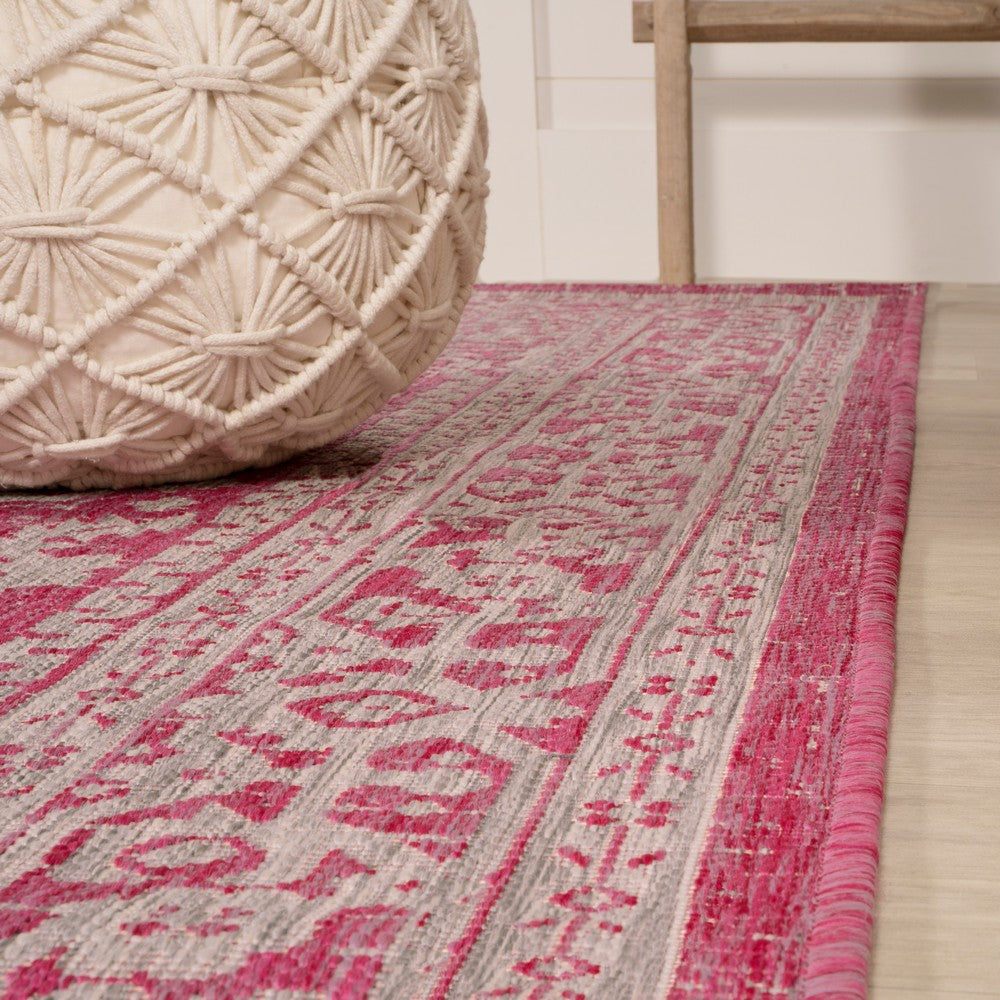 Luke Medallion Textured Weave Indoor/outdoor Runner Rug