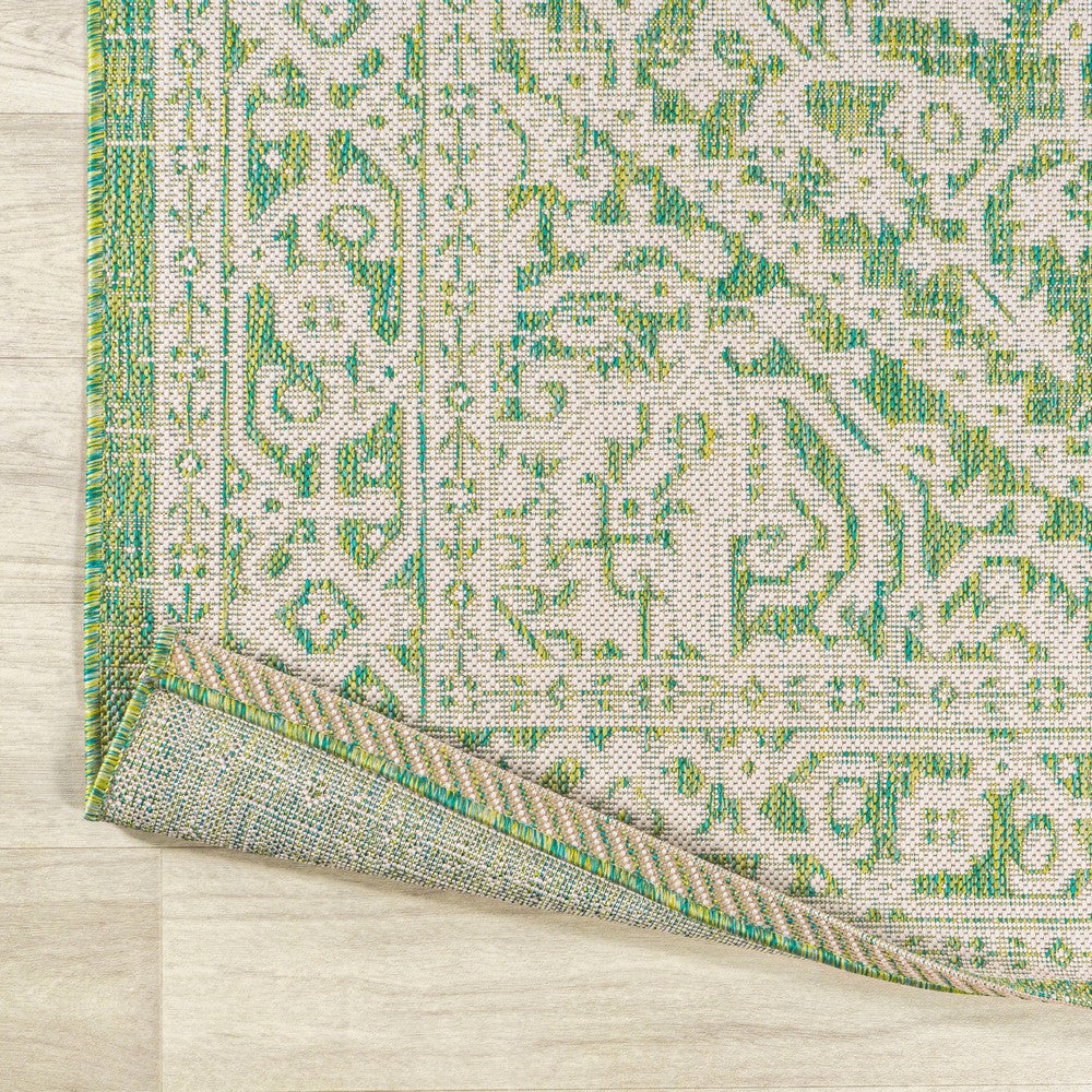 Luke Medallion Textured Weave Indoor/outdoor Runner Rug