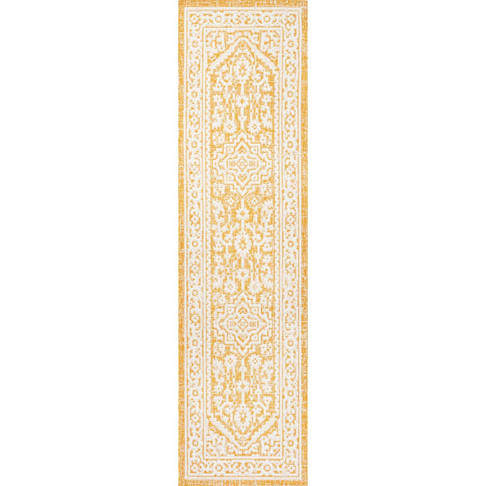 Luke Medallion Textured Weave Indoor/outdoor Runner Rug