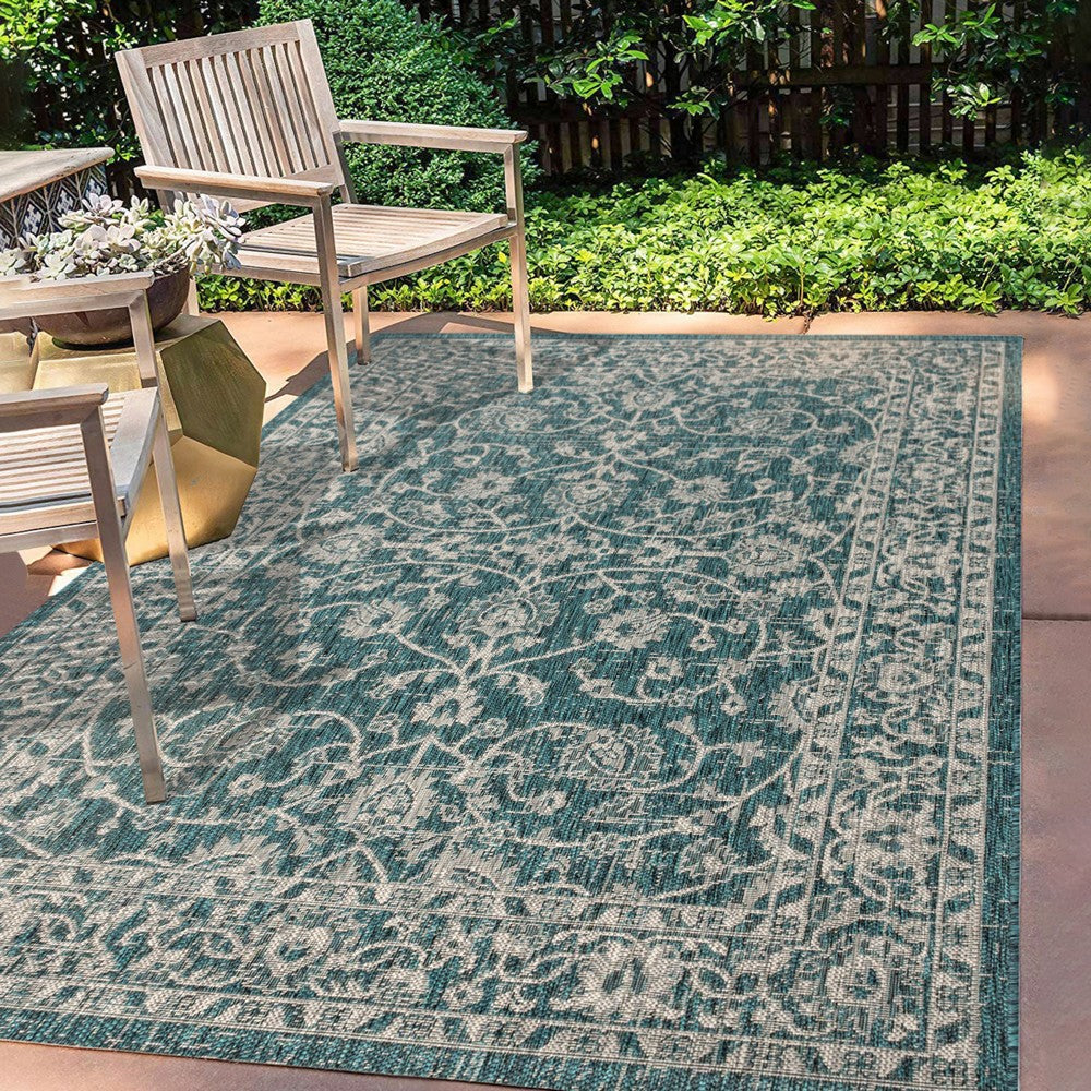 Huon Palazzo Vine and Border Indoor/Outdoor Area Rug