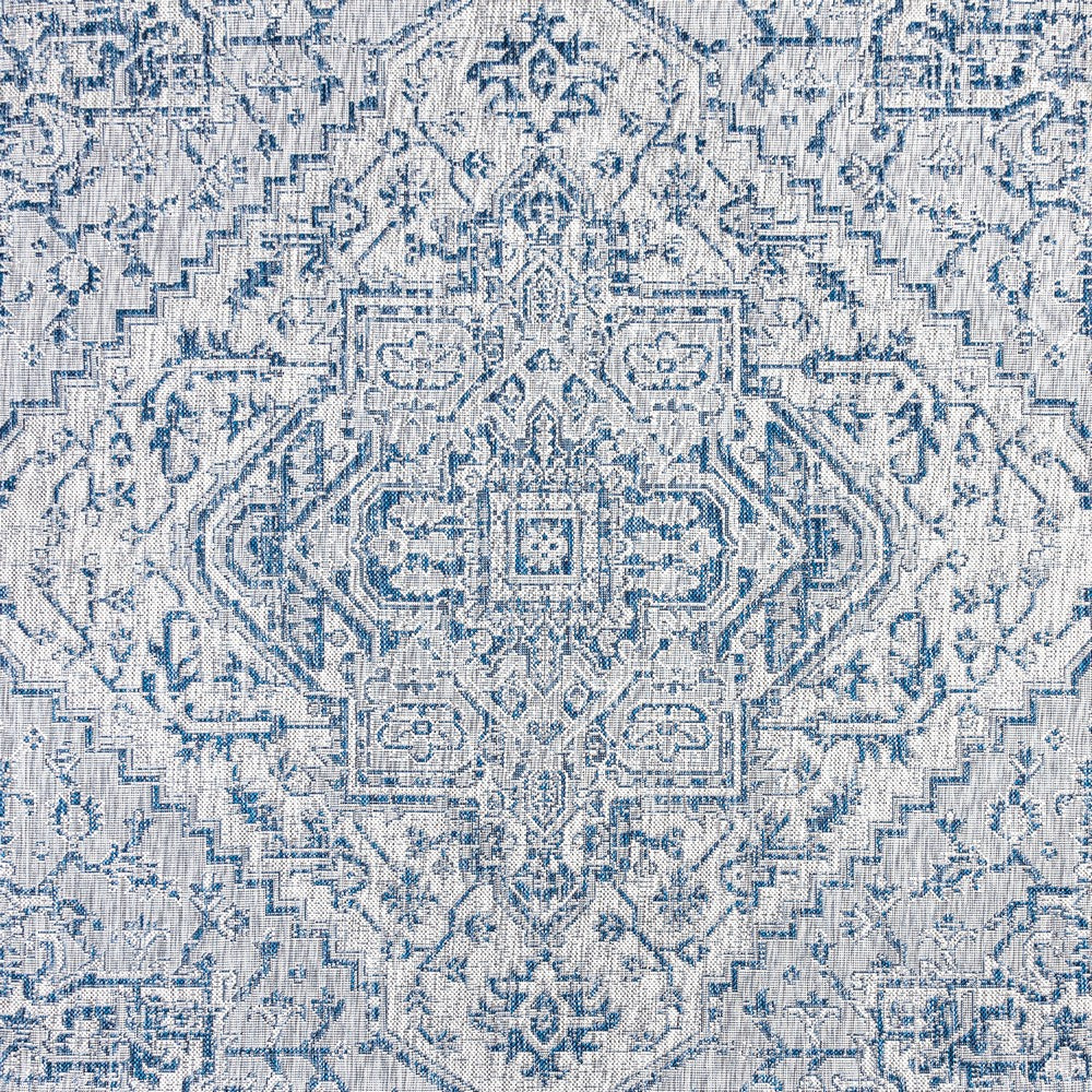 Cascade Bohemian Medallion Textured Weave Indoor/outdoor Square Rug