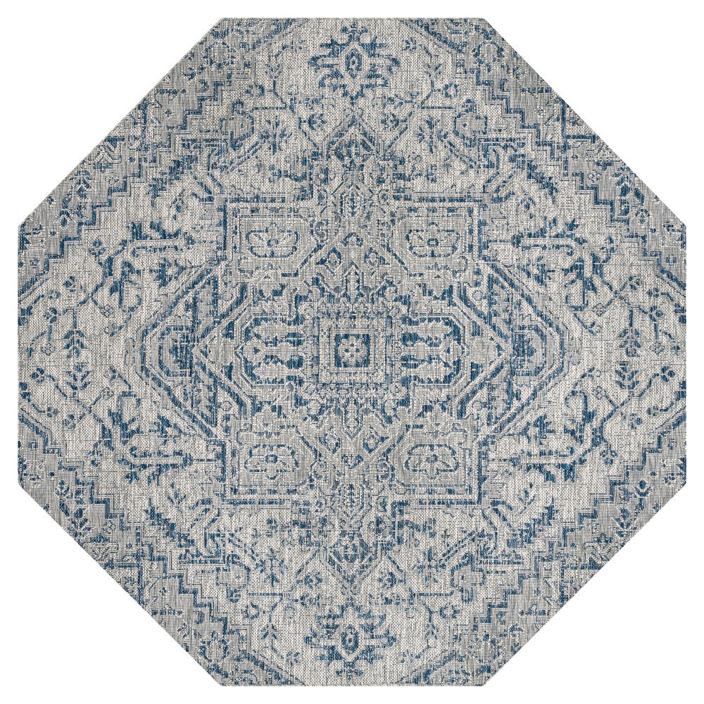 Cascade Bohemian Medallion Textured Weave Indoor/outdoor Octagon Rug