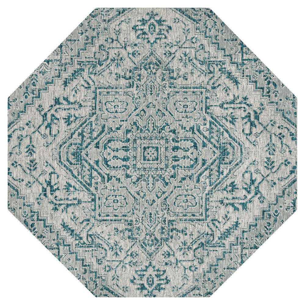 Cascade Bohemian Medallion Textured Weave Indoor/outdoor Octagon Rug