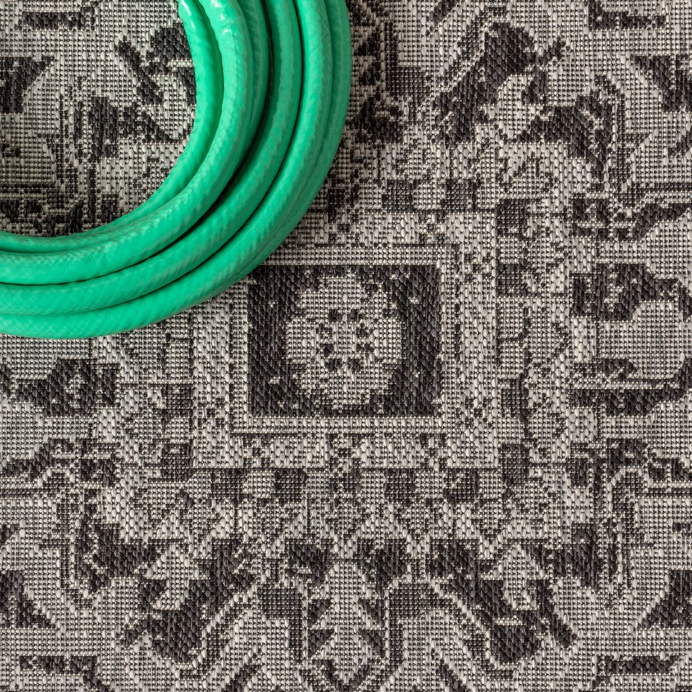 Cascade Bohemian Medallion Textured Weave Indoor/outdoor Runner Rug