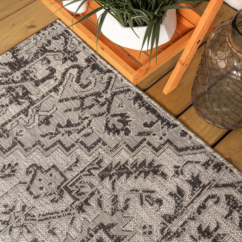 Cascade Bohemian Medallion Textured Weave Indoor/outdoor Runner Rug