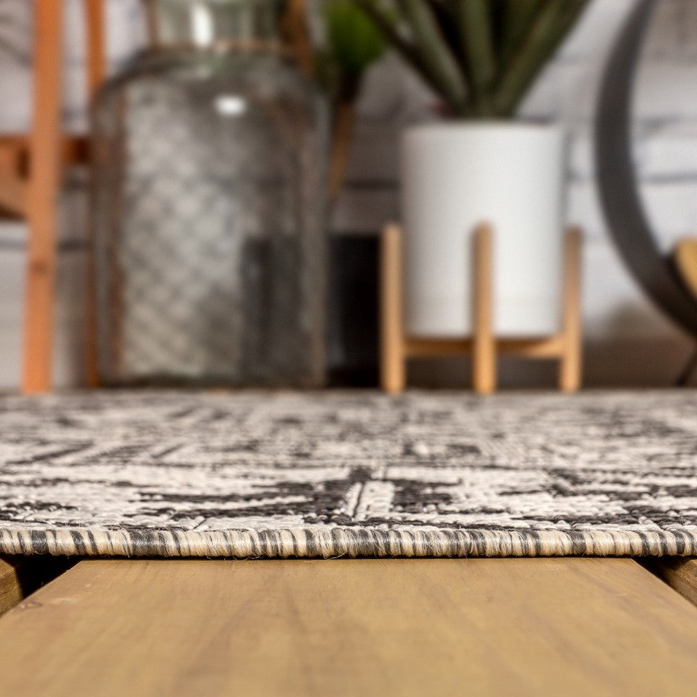 Cascade Bohemian Medallion Textured Weave Indoor/outdoor Runner Rug