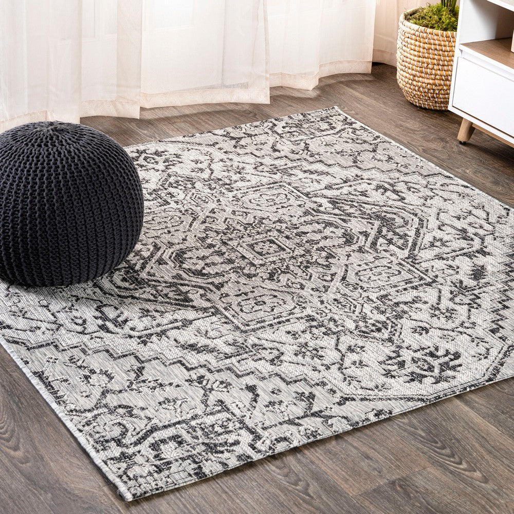 Cascade Bohemian Medallion Textured Weave Indoor/outdoor Square Rug
