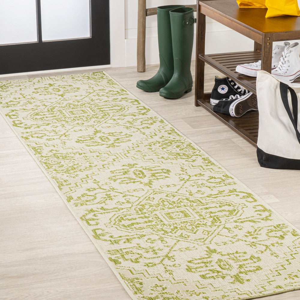 Cascade Bohemian Medallion Textured Weave Indoor/outdoor Runner Rug
