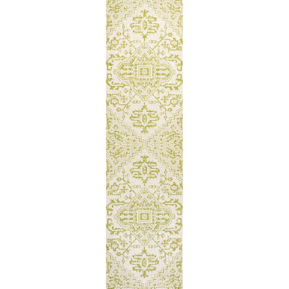 Cascade Bohemian Medallion Textured Weave Indoor/outdoor Runner Rug