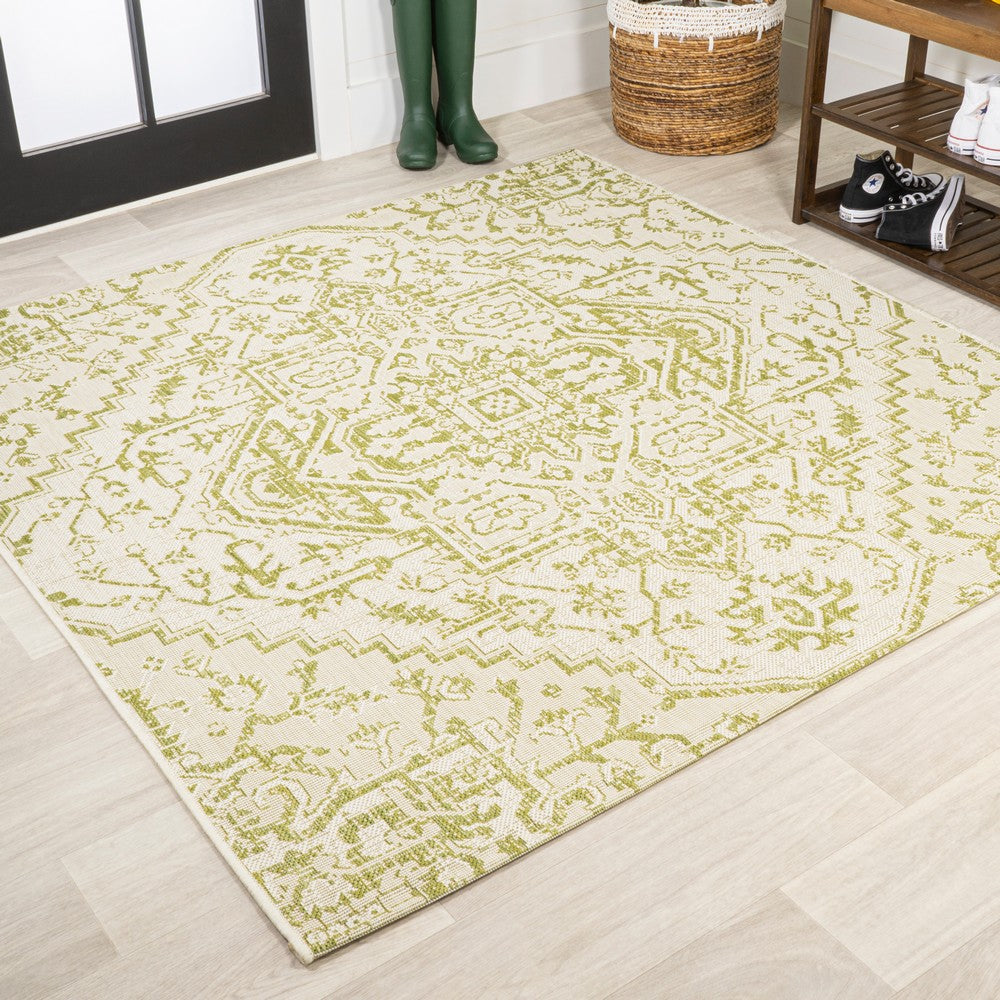 Cascade Bohemian Medallion Textured Weave Indoor/outdoor Square Rug