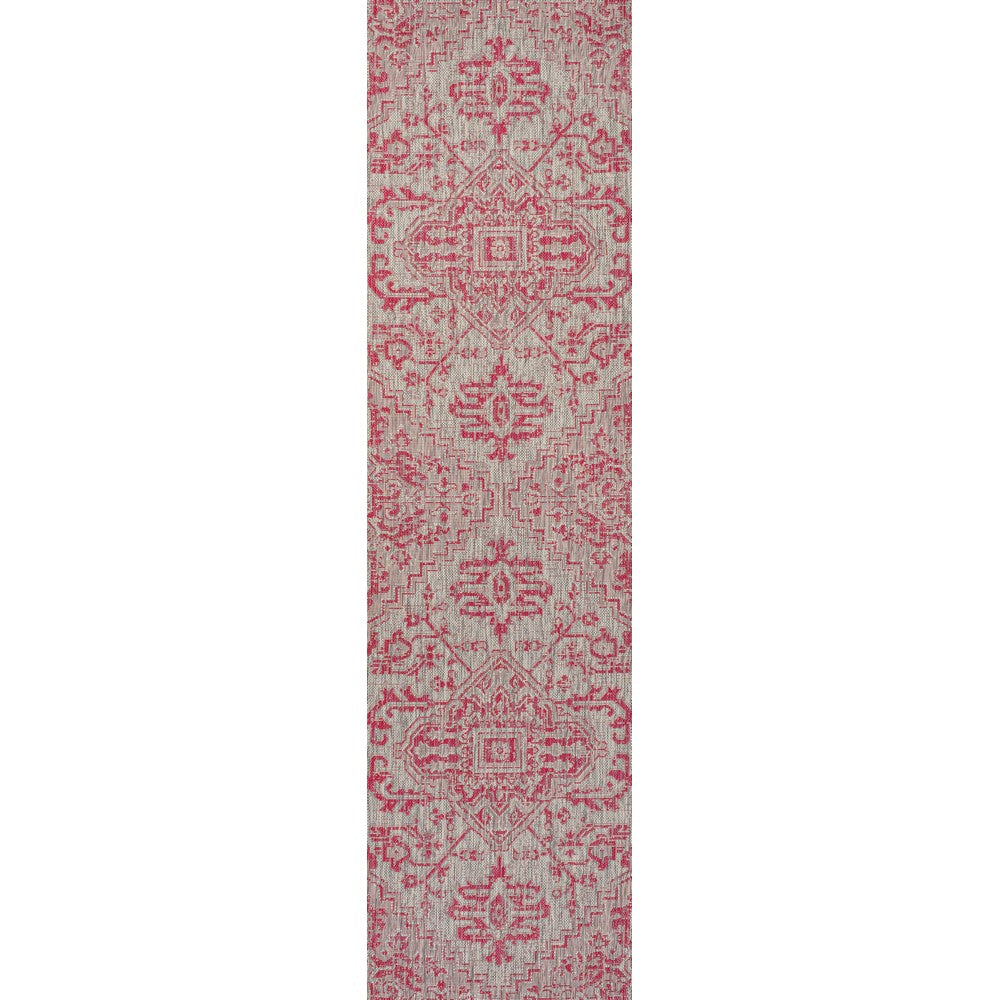 Cascade Bohemian Medallion Textured Weave Indoor/outdoor Runner Rug