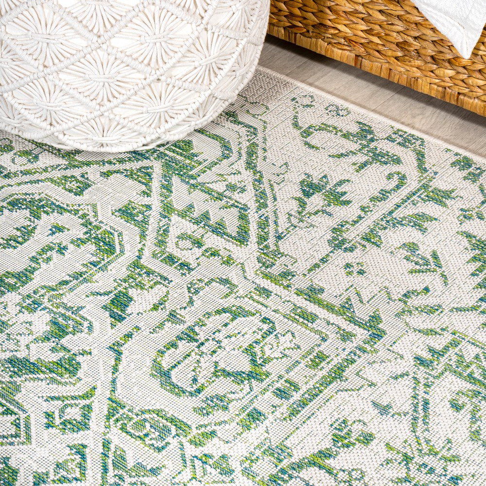 Cascade Bohemian Medallion Textured Weave Indoor/outdoor Runner Rug