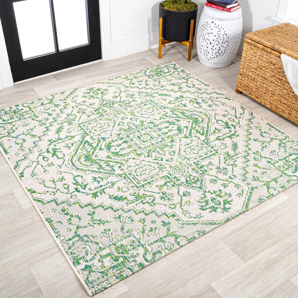Cascade Bohemian Medallion Textured Weave Indoor/outdoor Square Rug