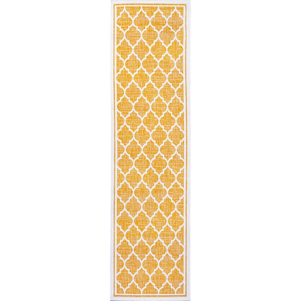 Matthews Moroccan Trellis Textured Weave Indoor/outdoor Runner Rug
