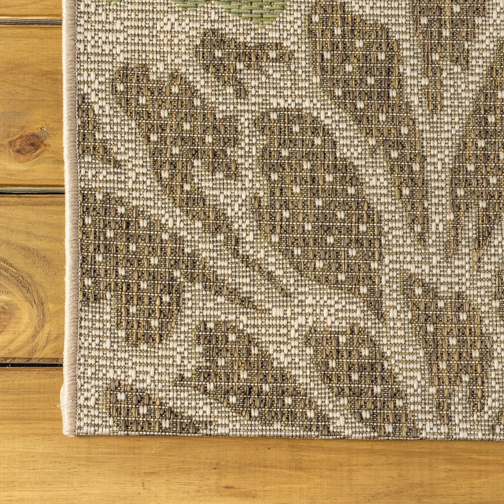 Garcia Modern Floral Textured Weave Indoor/outdoor Octagon Rug