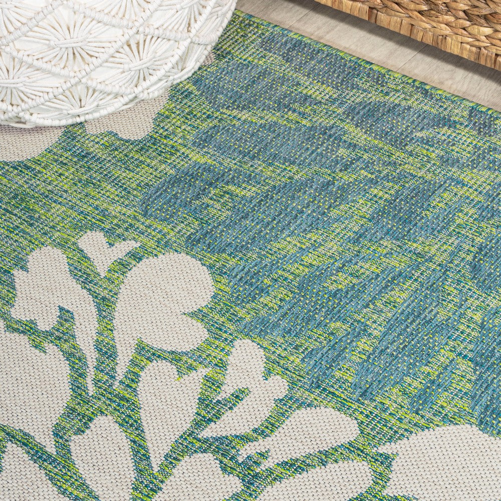 Garcia Modern Floral Textured Weave Indoor/outdoor Octagon Rug