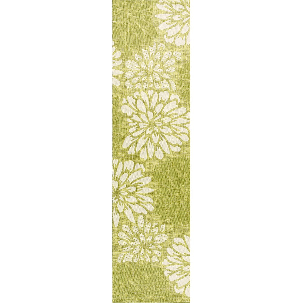 Garcia Modern Floral Textured Weave Indoor/outdoor Runner Rug
