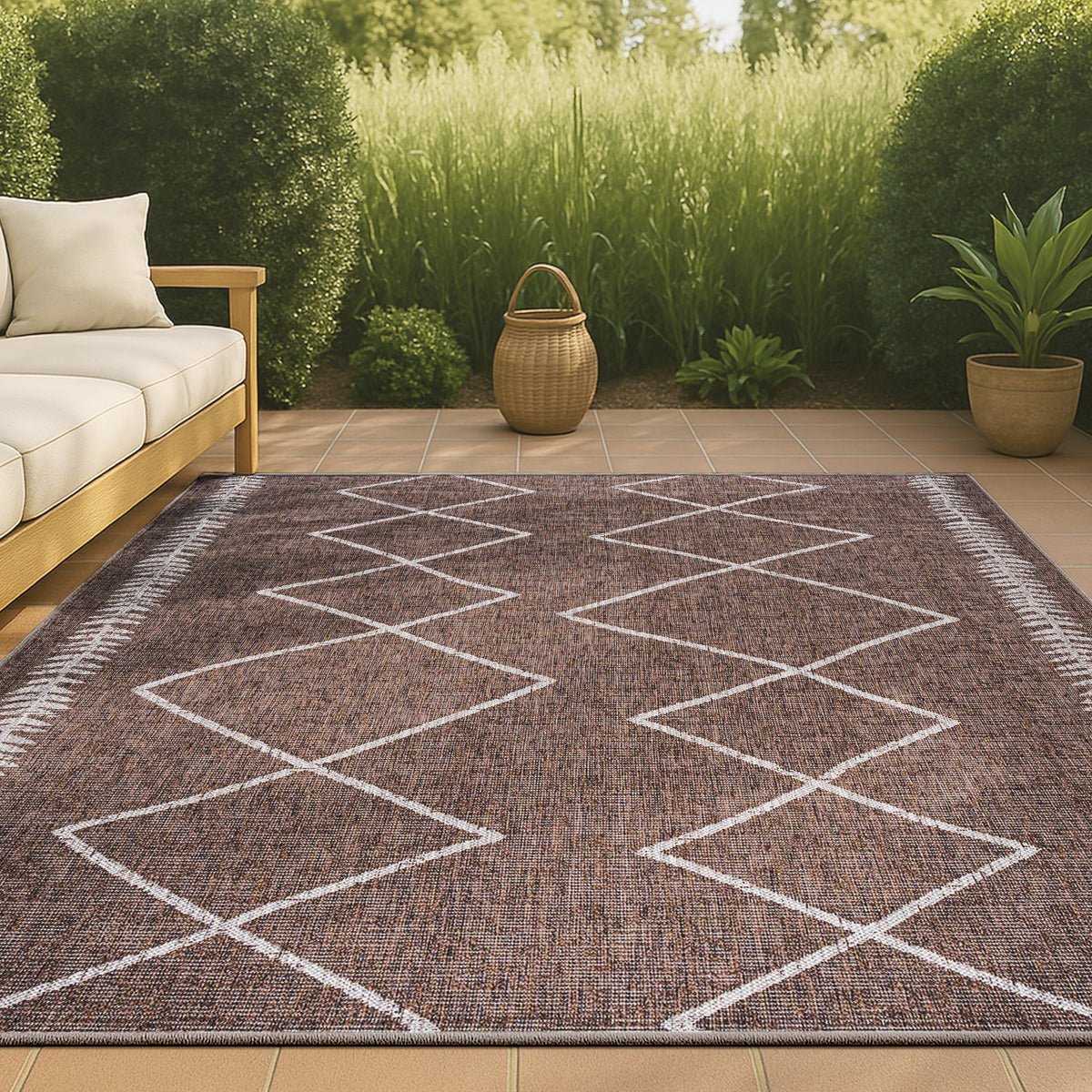 Gandra Derya Tribal Diamond Trellis Indoor/Outdoor Area Rug