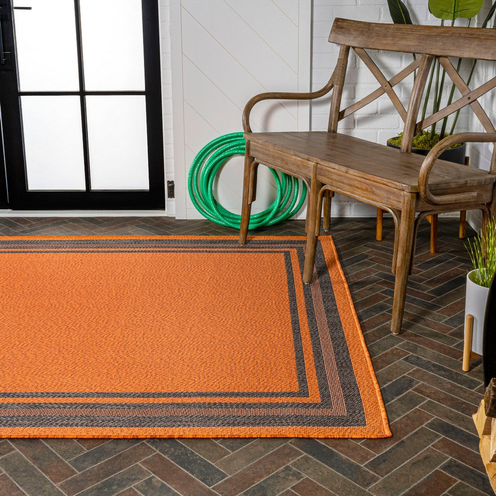 Mae Modern Border Stripe Indoor/outdoor Area Rug