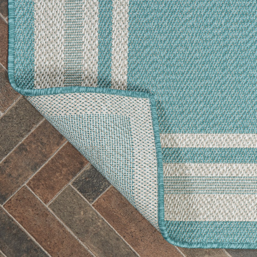 Mae Modern Border Stripe Indoor/outdoor Area Rug