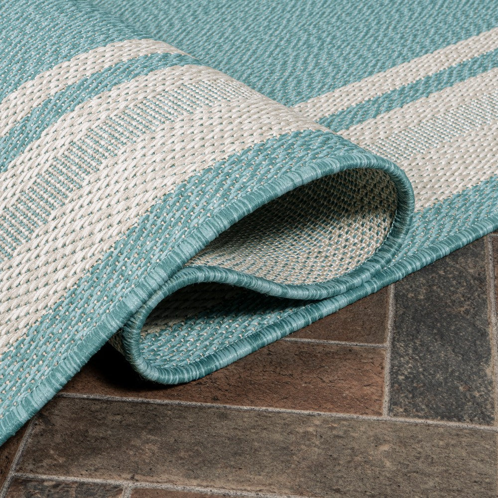Mae Modern Border Stripe Indoor/outdoor Area Rug