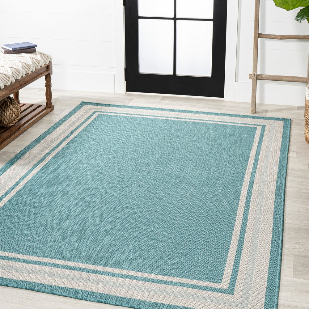 Mae Modern Border Stripe Indoor/outdoor Area Rug