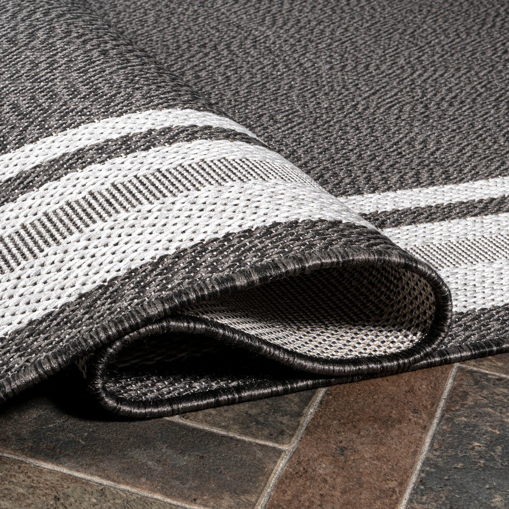 Mae Modern Border Stripe Indoor/outdoor Area Rug