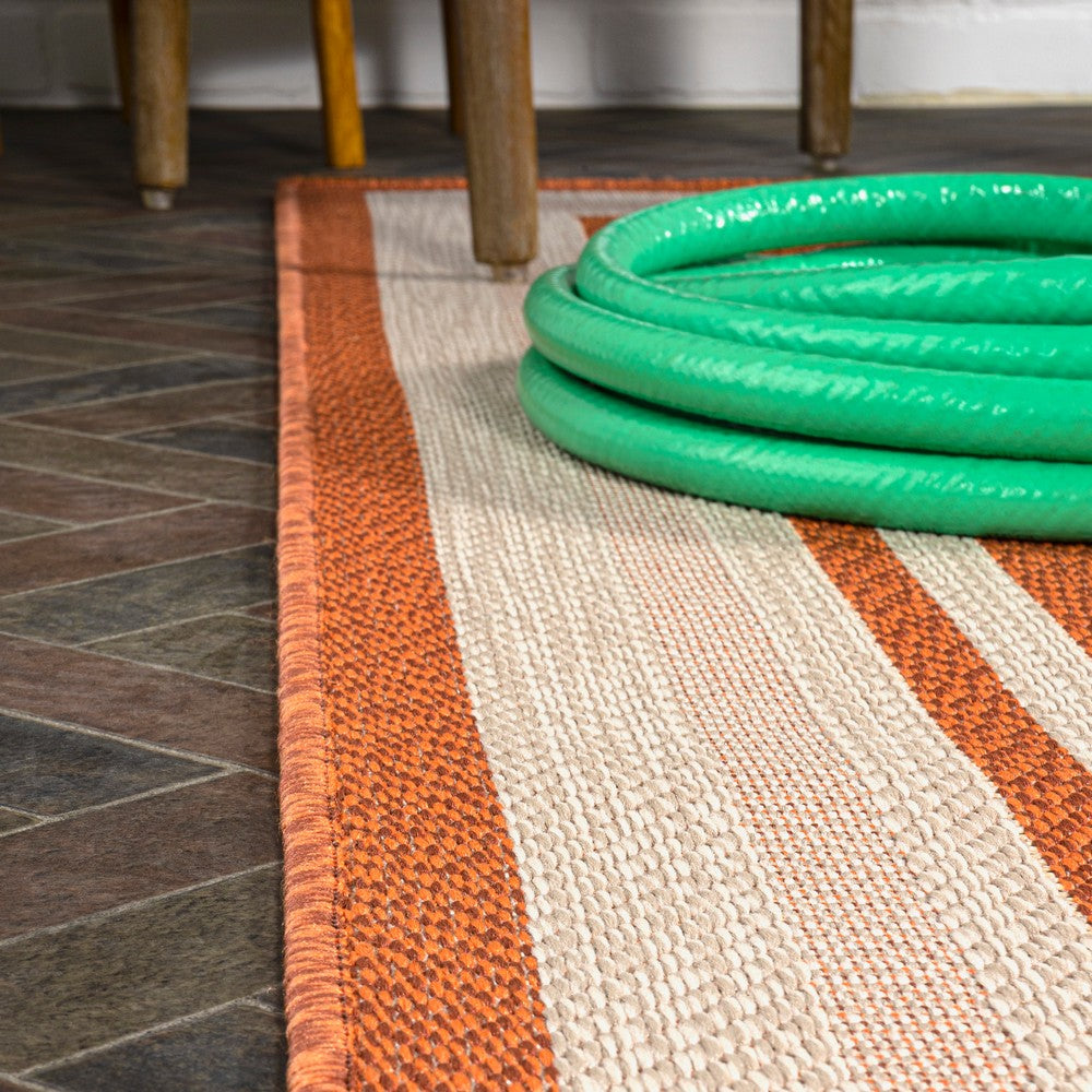 Mae Modern Border Stripe Indoor/outdoor Area Rug