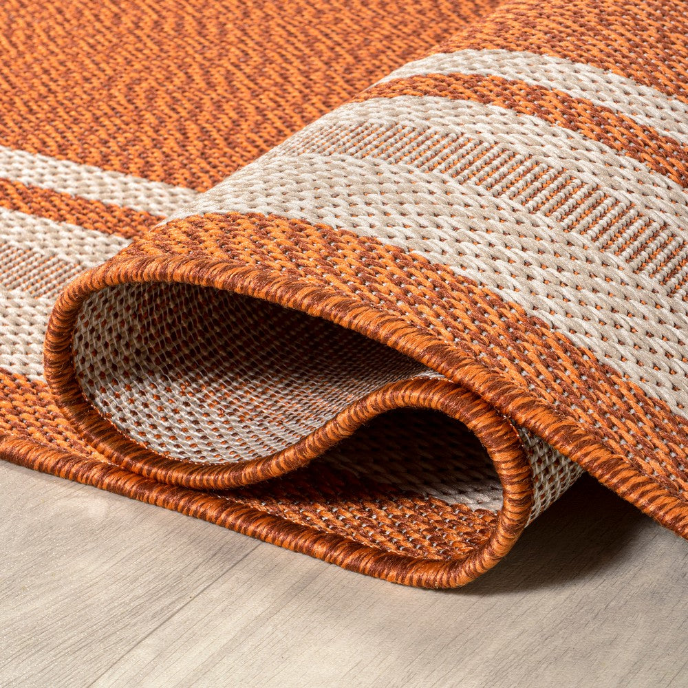 Mae Modern Border Stripe Indoor/outdoor Area Rug