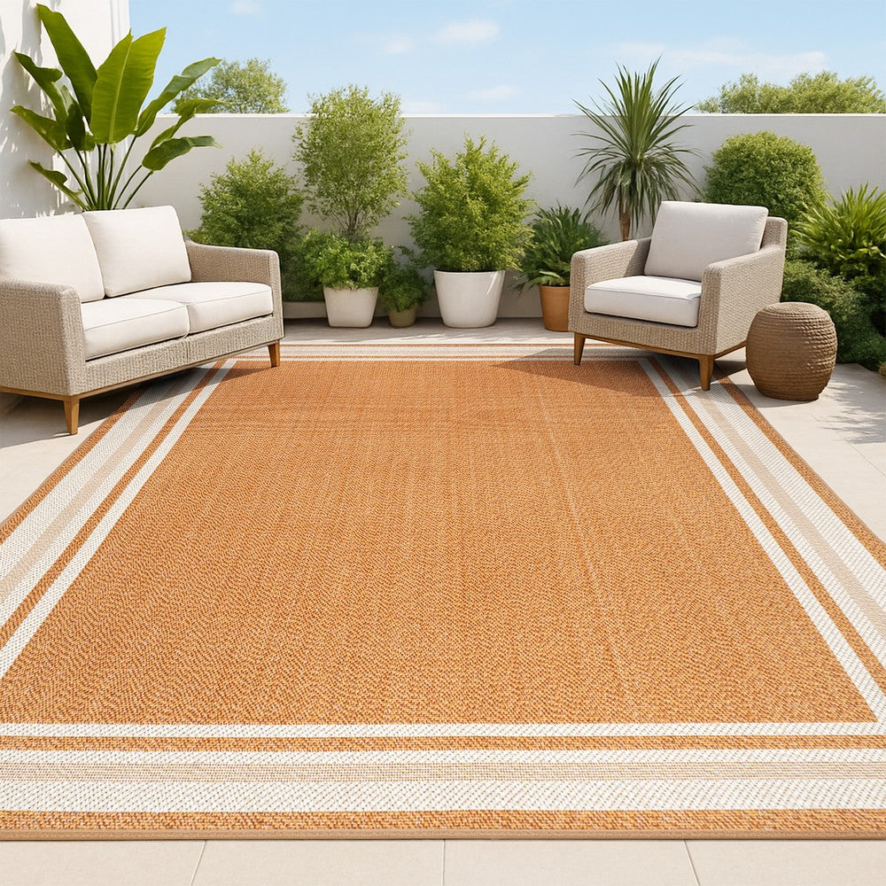Mae Modern Border Stripe Indoor/outdoor Area Rug