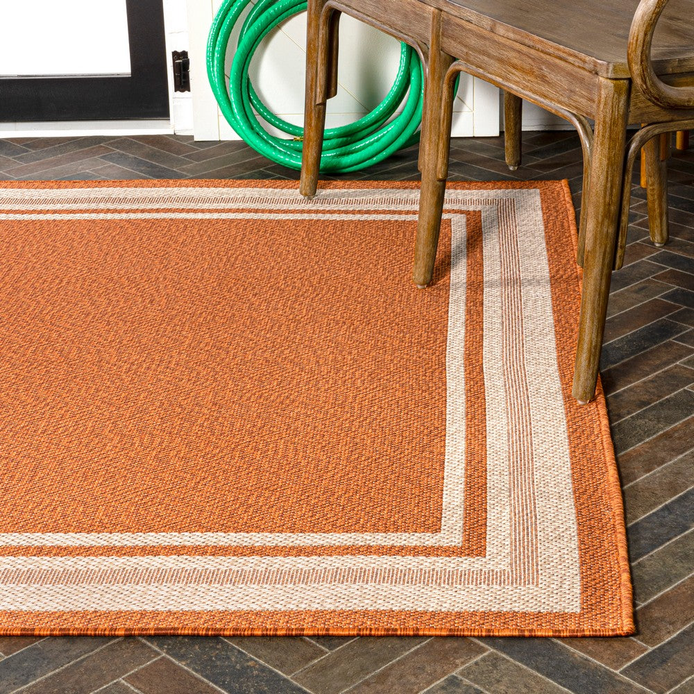 Mae Modern Border Stripe Indoor/outdoor Area Rug