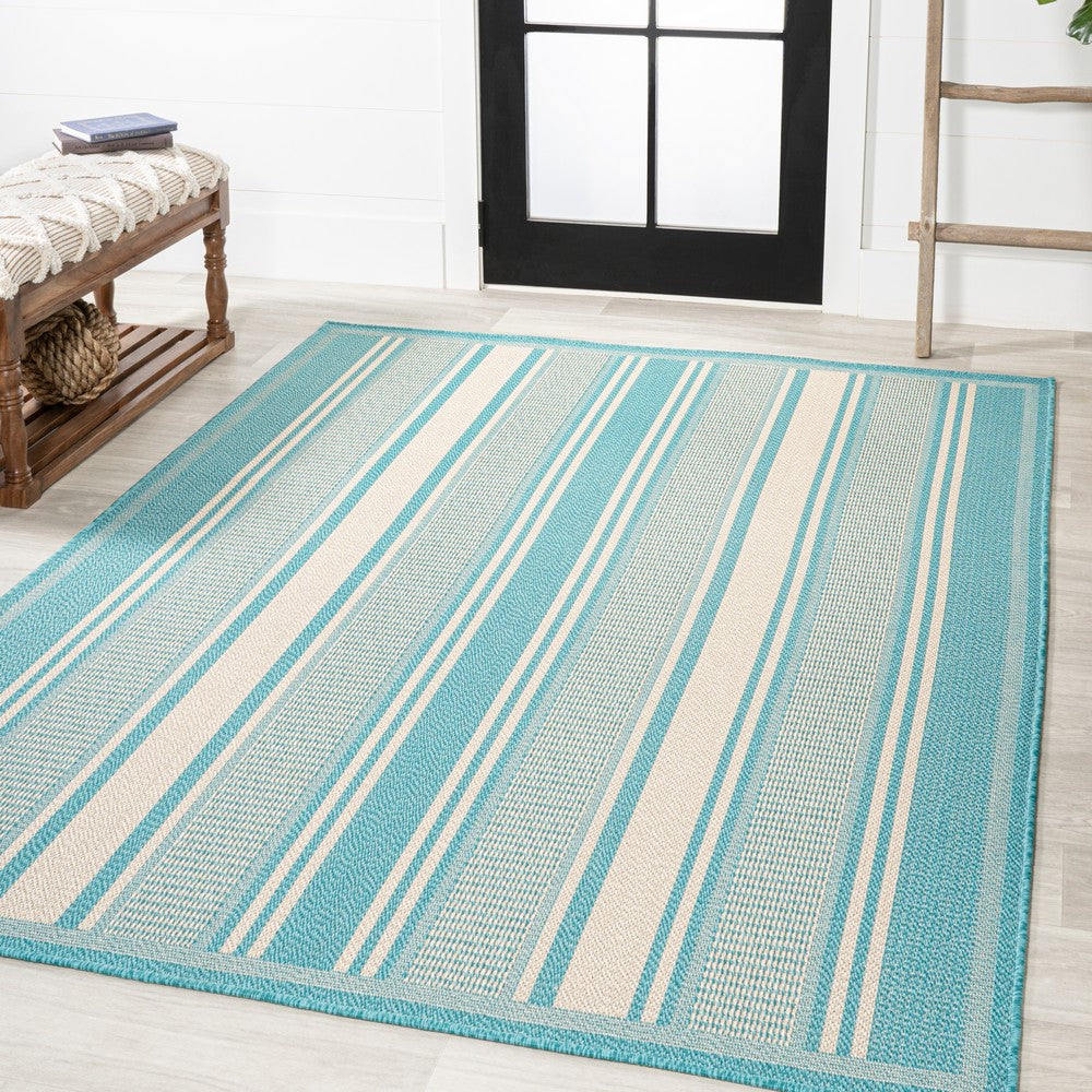 Gibson Modern Double Stripe Indoor/outdoor Area Rug