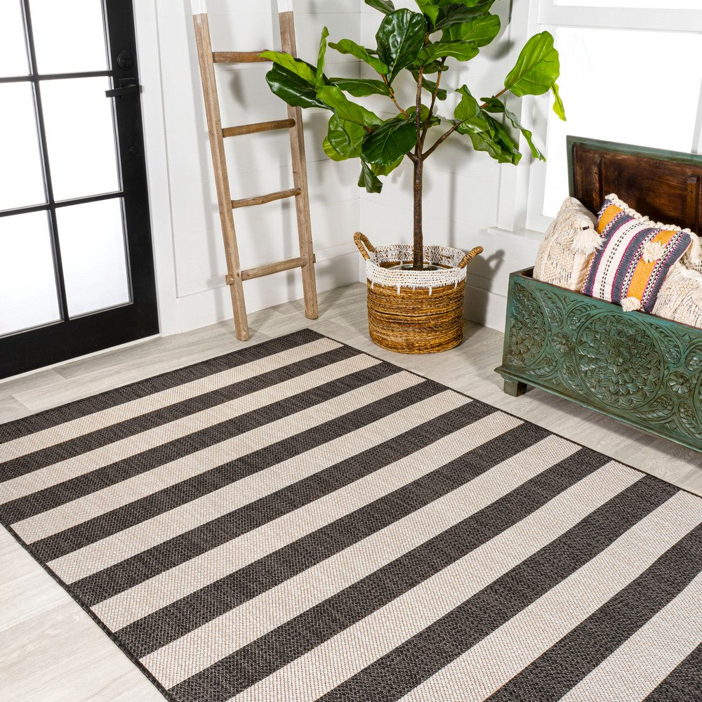 Amos Two-tone Wide Stripe Indoor/outdoor Area Rug